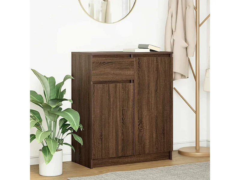 Credenza con cassetto rovere marrone 71x35x84 cm legno ingegnerizzato