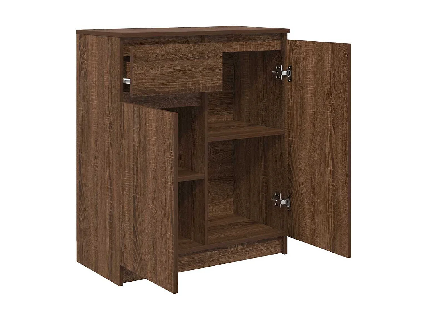 Buffet avec tiroir chêne brun 71x35x84 cm bois d'ingénierie