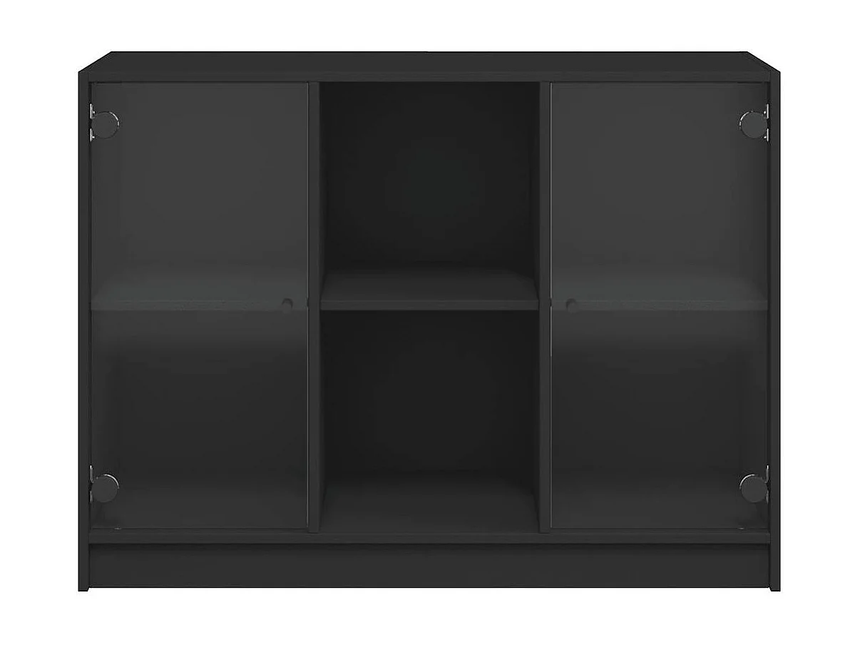 Buffet noir 102x37x75,5 cm bois d'ingénierie
