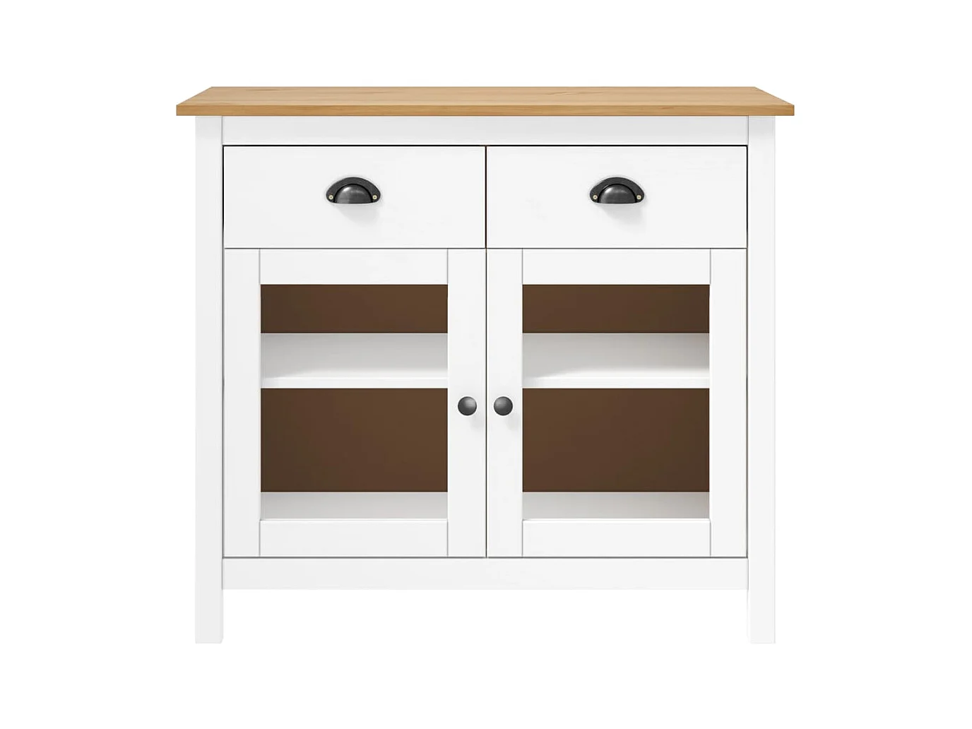 Buffet Hill Blanc 90x40x80 cm Bois de pin solide