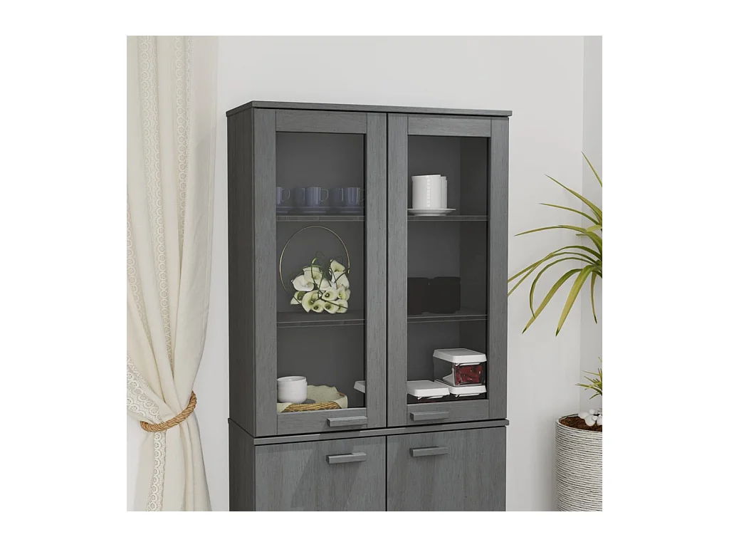 Dessus de buffet HAMAR Gris foncé 85x35x100 cm Bois de pin