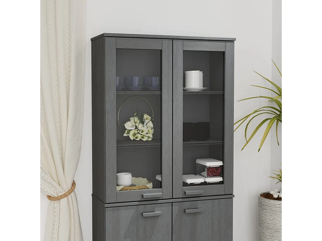 Dessus de buffet HAMAR Gris foncé 85x35x100 cm Bois de pin