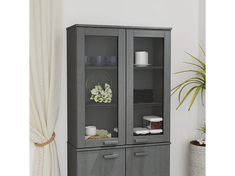 Dessus de buffet HAMAR Gris foncé 85x35x100 cm Bois de pin