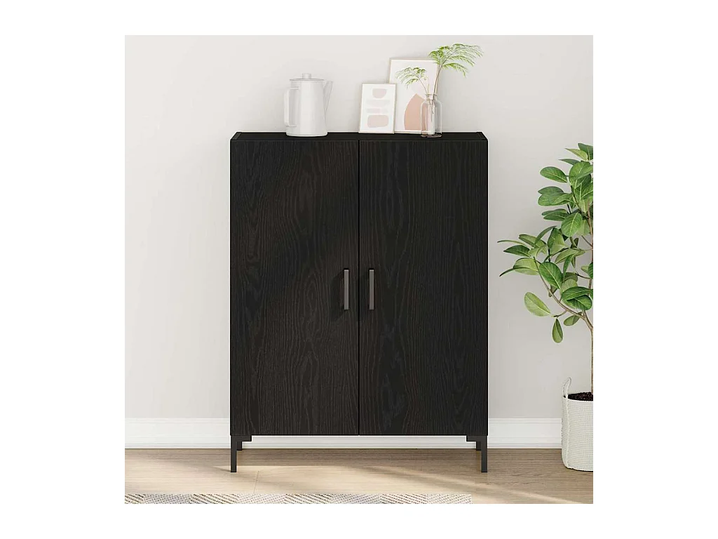 Credenza in rovere nero 69,5x34x90 cm Legno ricostituito