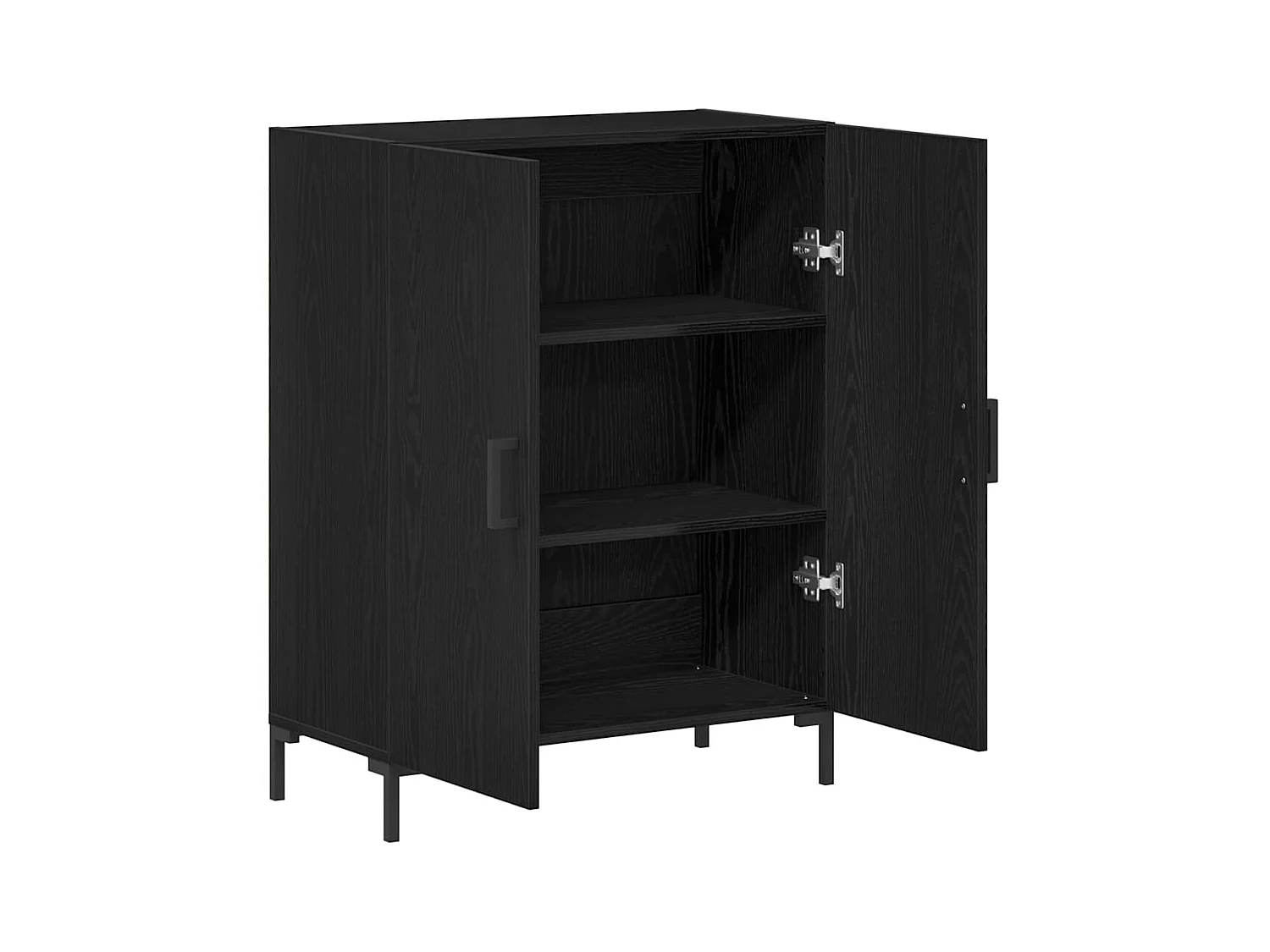 Credenza in rovere nero 69,5x34x90 cm Legno ricostituito