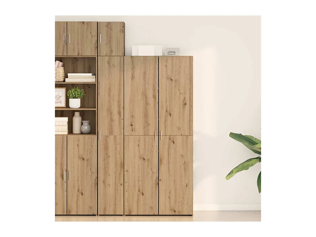 Buffet haut en chêne artisanal 40x42,5x185 cm en bois d'ingénierie