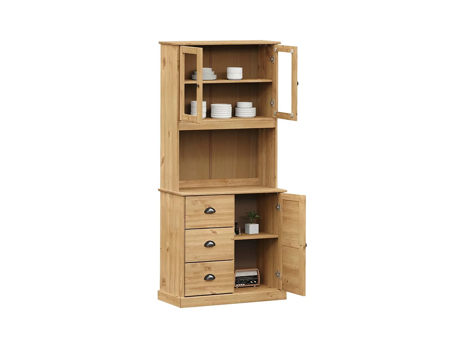 Buffet haut VIGO 78x40x175 cm bois massif de pin