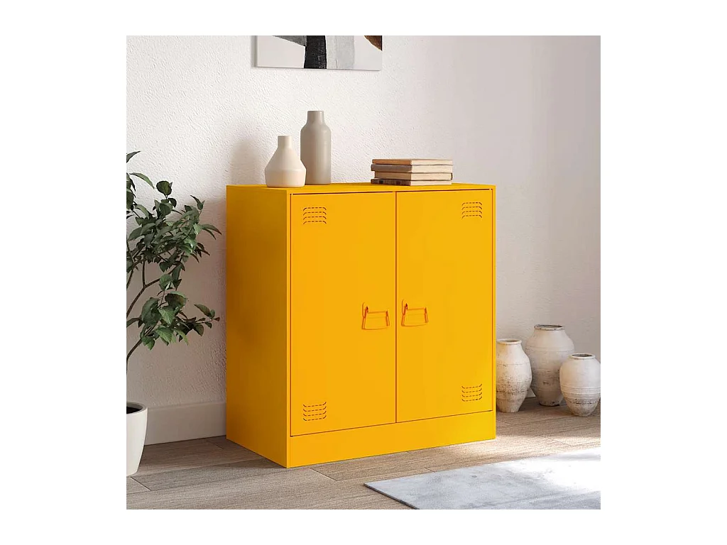 Buffet jaune moutarde 67x39x73 cm acier