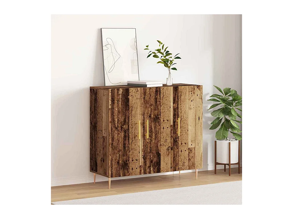 Buffet en Bois Ancien, 90x34x80 cm, Fabriqué en Bois Ingénierie