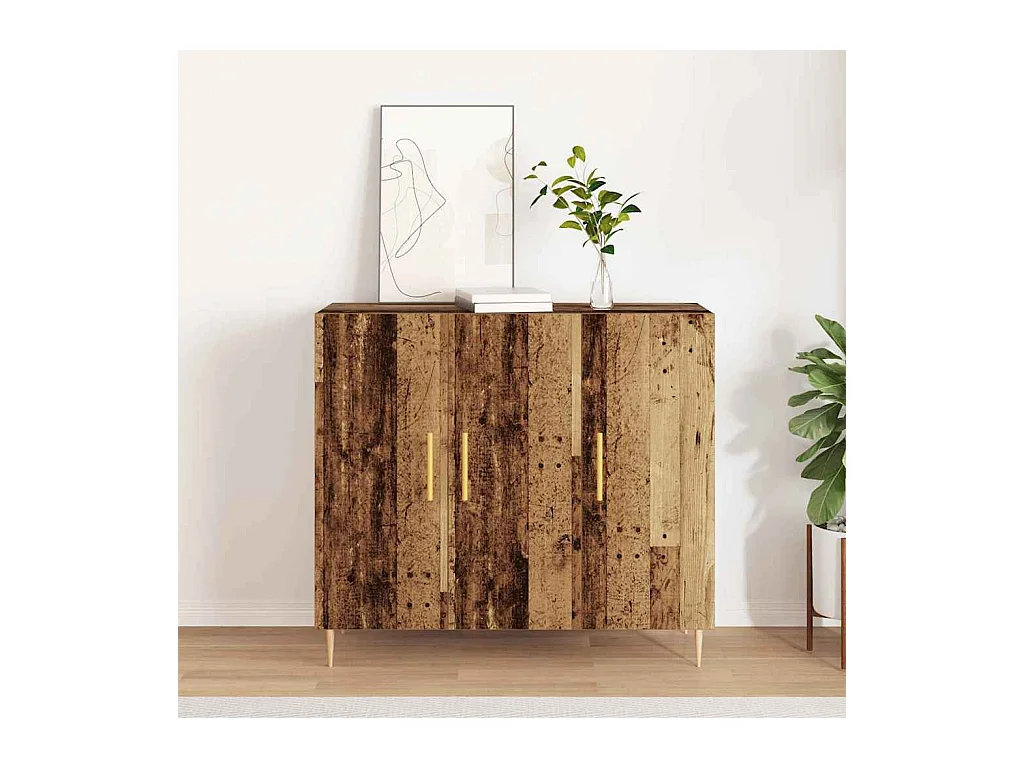 Buffet en Bois Ancien, 90x34x80 cm, Fabriqué en Bois Ingénierie
