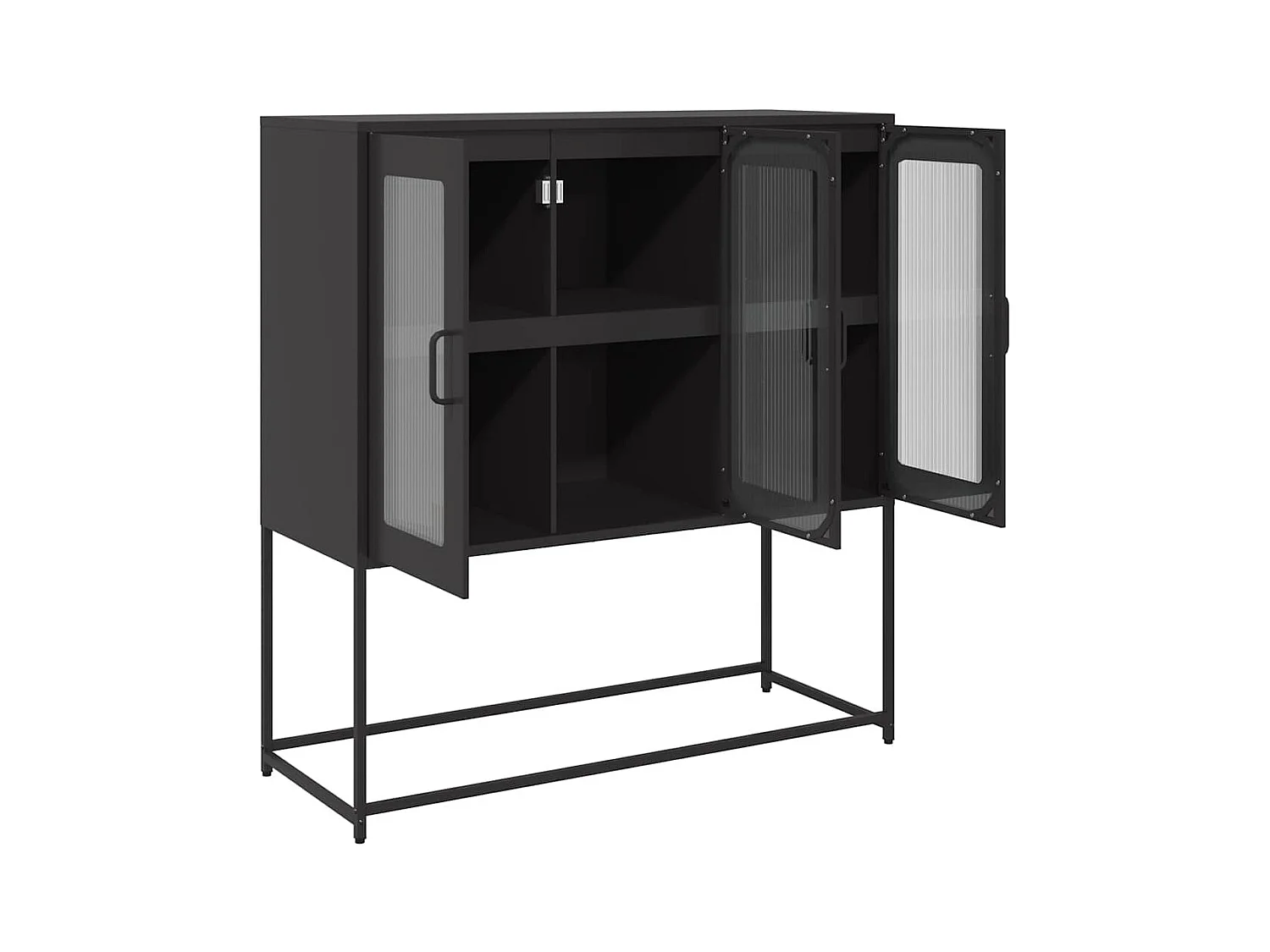 Buffet noir 100,5x39x107 cm acier laminé à froid