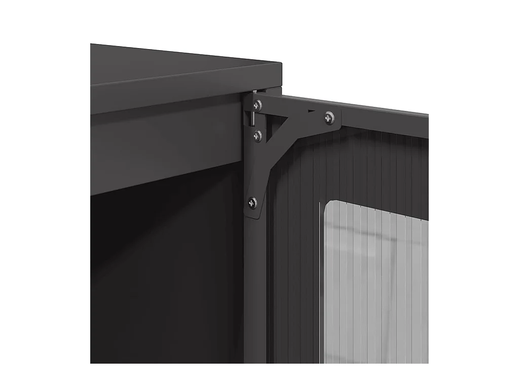 Buffet noir 100,5x39x107 cm acier laminé à froid