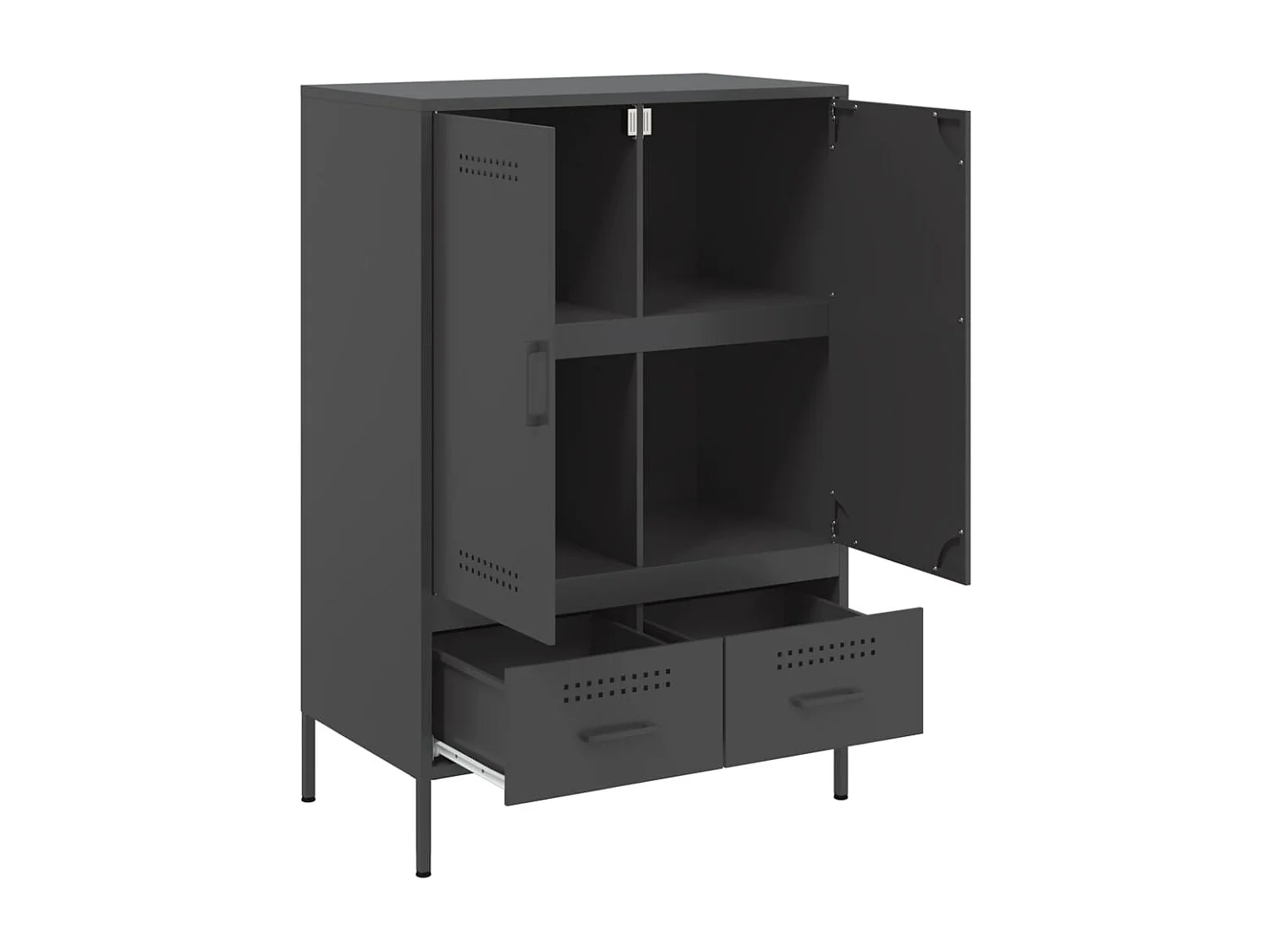 Buffet haut noir 68x39x101,5 cm acier