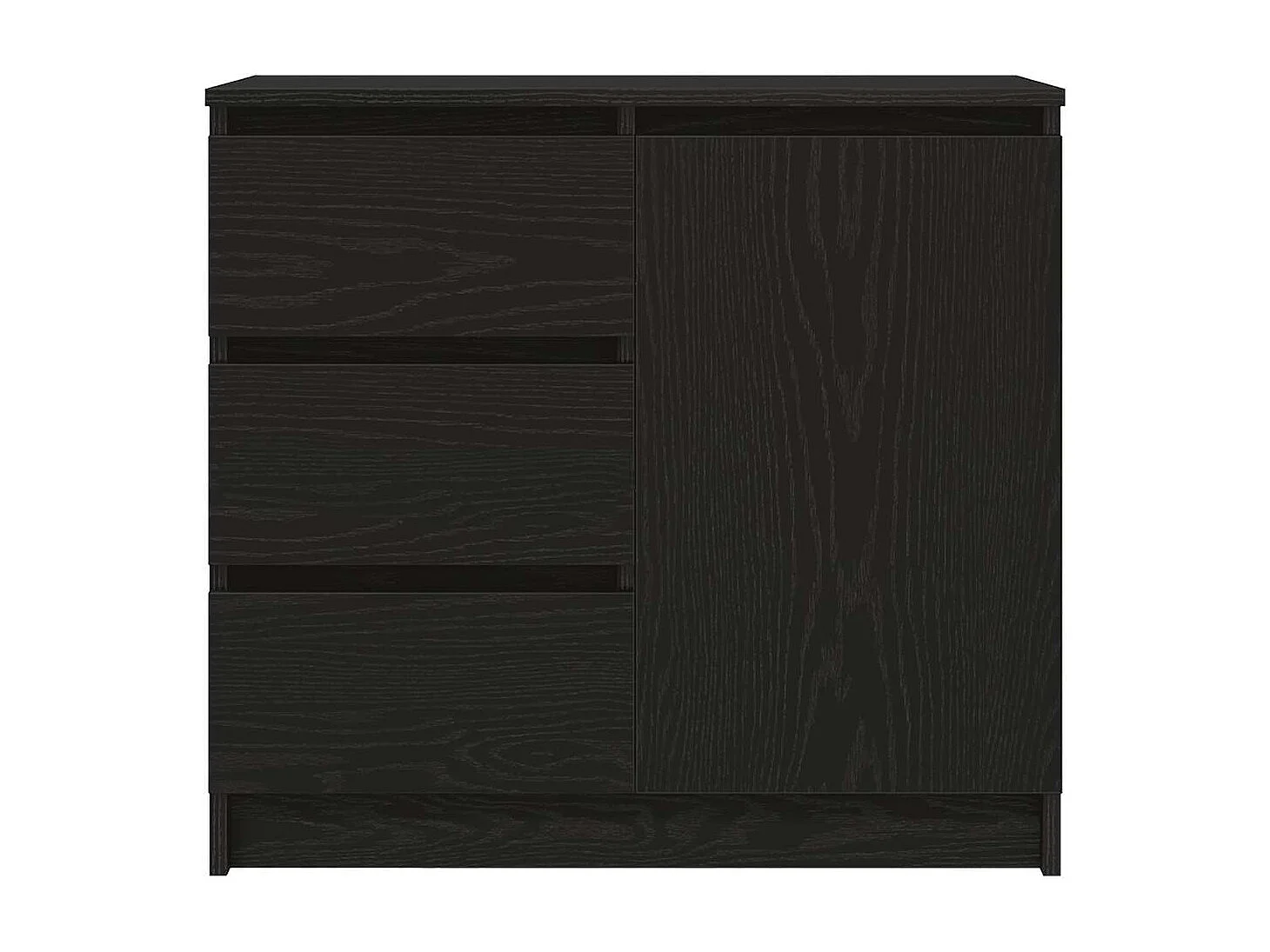 Buffet avec tiroir chêne noir 71x35x65 cm bois d'ingénierie