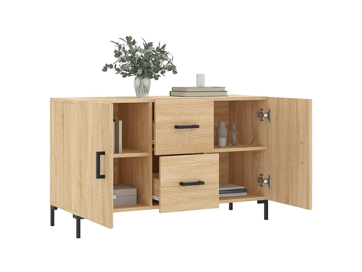 Buffet chêne sonoma 100x36x60 cm bois d'ingénierie