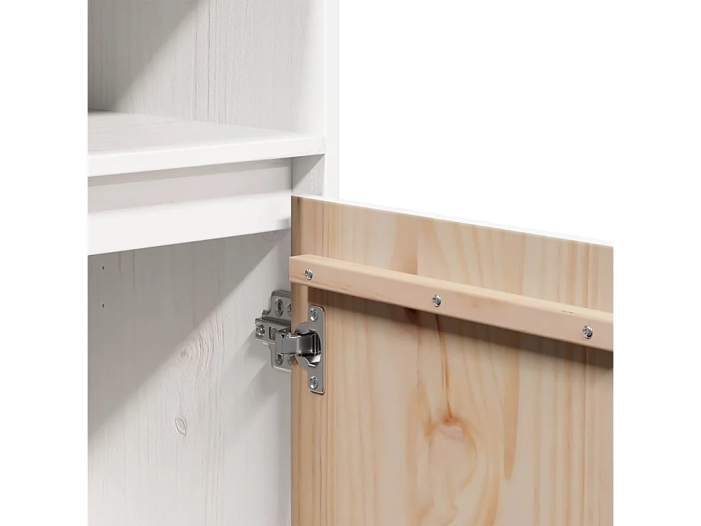 Credenza alta Bianca 37x34x110 cm Legno massello di pino