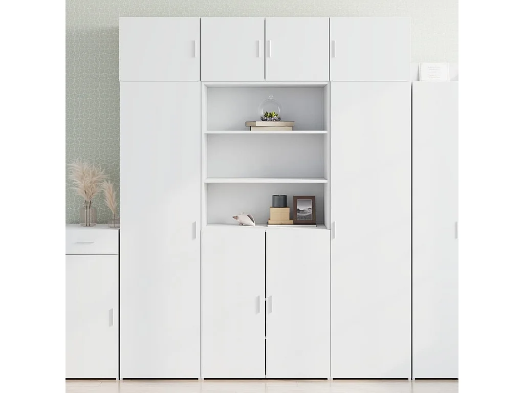 Armoire de rangement blanc 80x42,5x225 cm bois d'ingénierie
