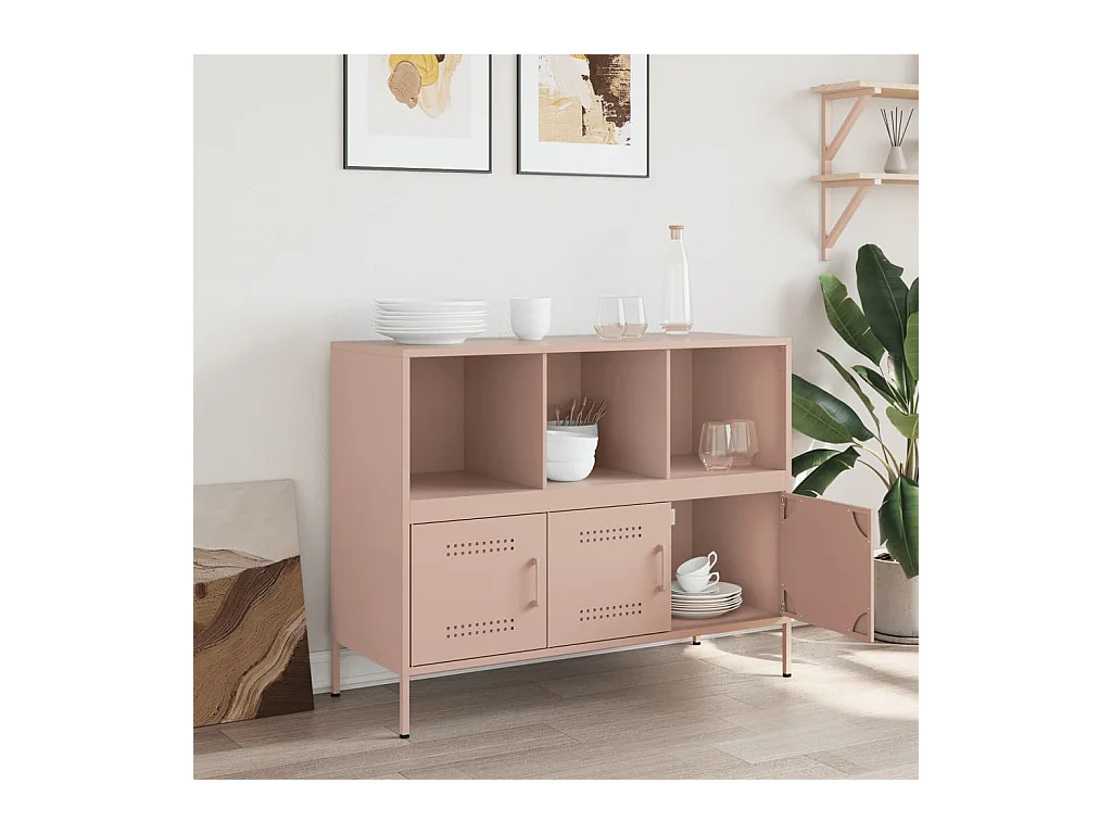 Buffet rose 100,5x39x79 cm acier