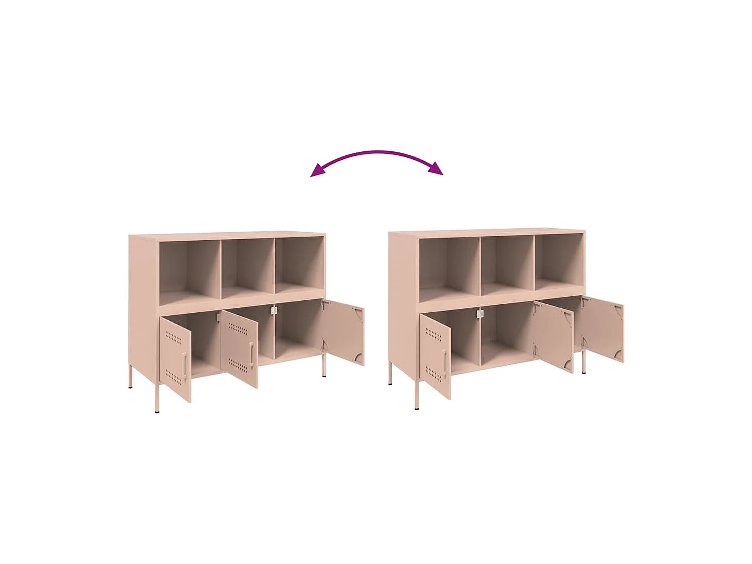 Buffet rose 100,5x39x79 cm acier