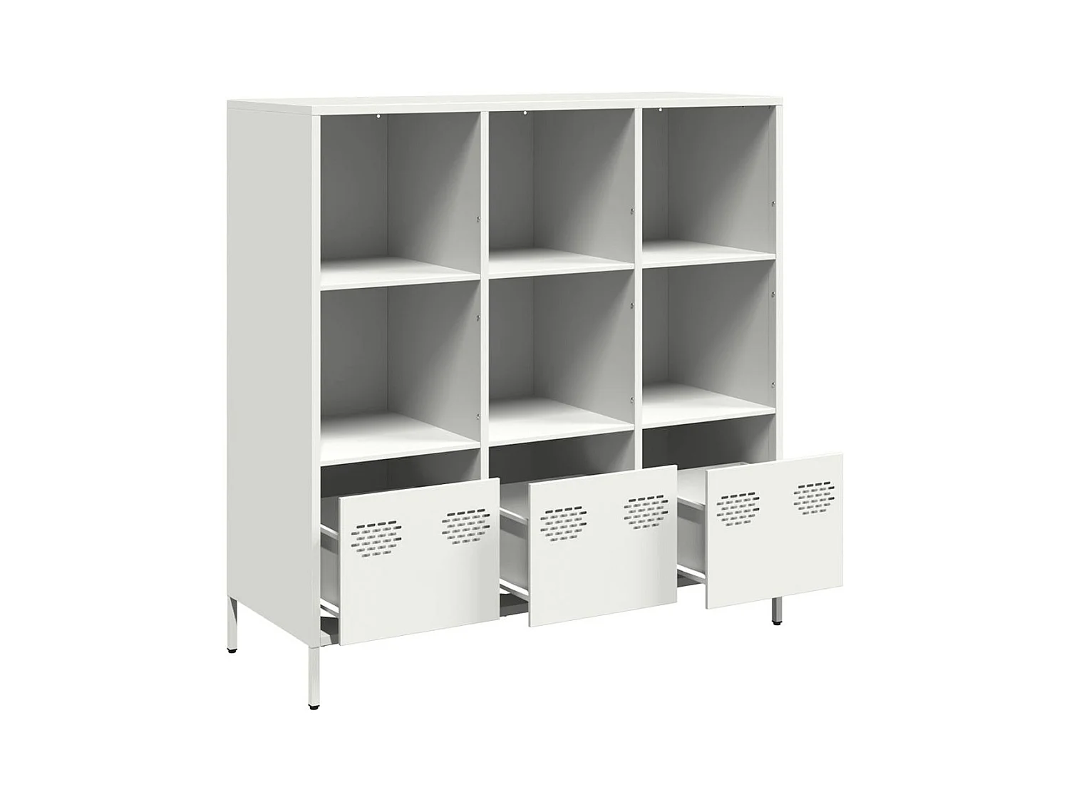 Buffet haut blanc 101,5x39x103,5 cm acier