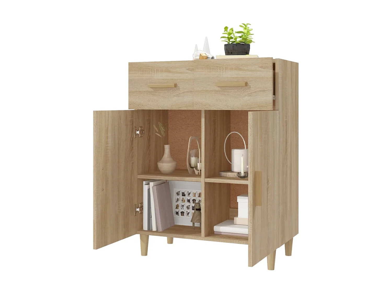 Credenza in rovere Sonoma 69,5x34x89 cm in legno ingegnerizzato