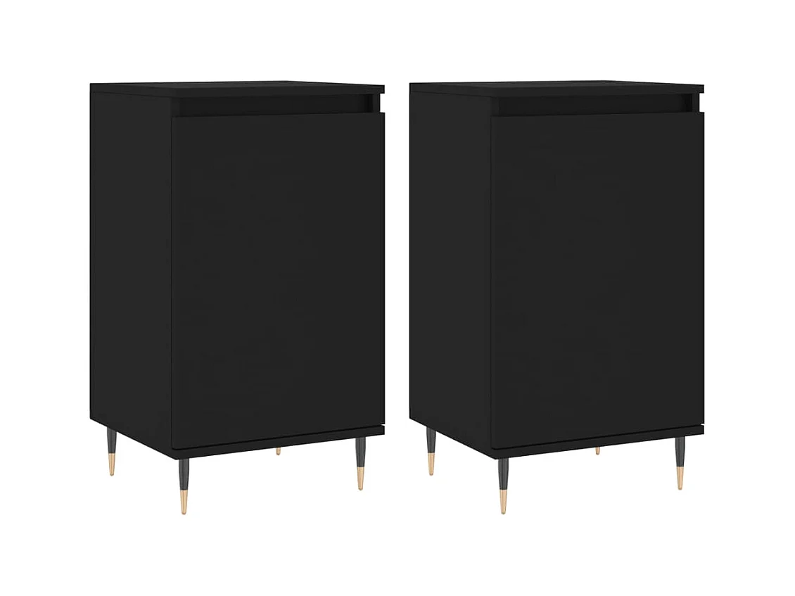 Buffets 2 pcs noir 40x35x70 cm bois d’ingénierie