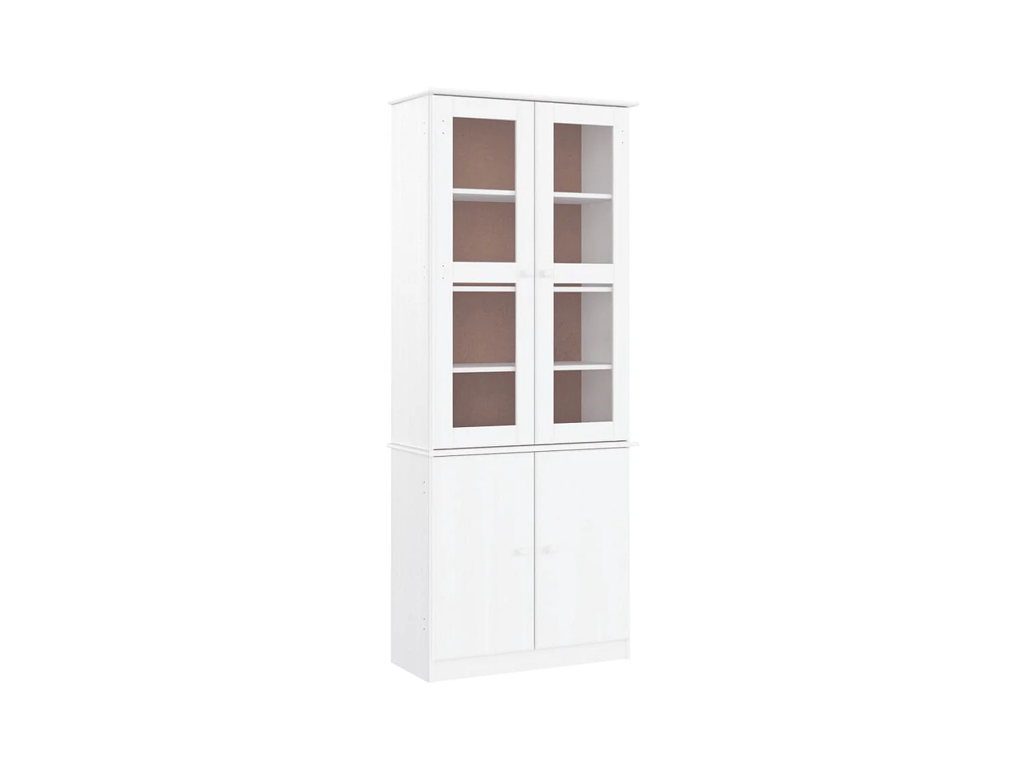 Vitrine en verre ALTA blanc 77x35x186,5 cm bois de pin massif