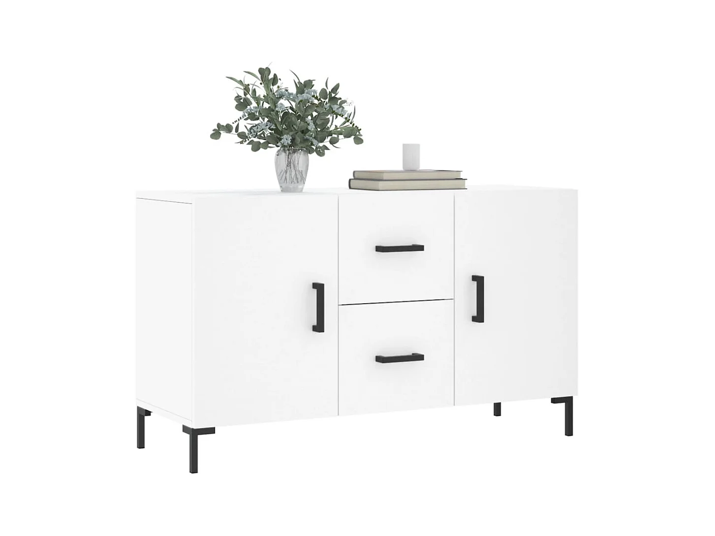 Buffet blanc 100x36x60 cm bois d'ingénierie