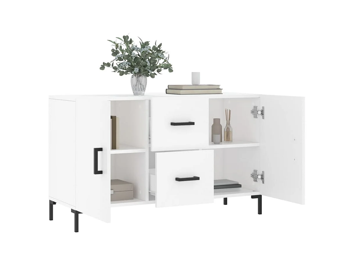 Buffet blanc 100x36x60 cm bois d'ingénierie