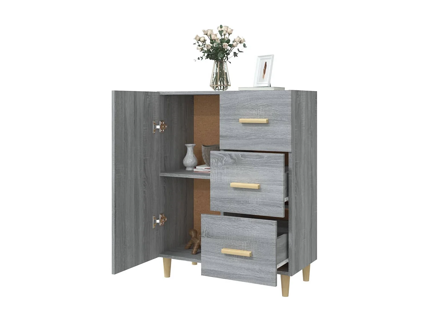 Buffet sonoma gris 69,5x34x90 cm bois d'ingénierie