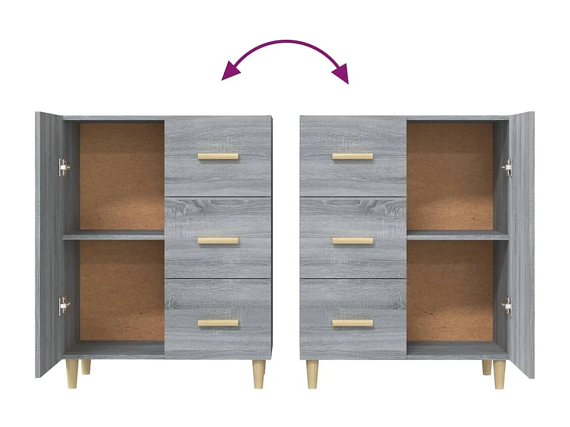 Buffet sonoma gris 69,5x34x90 cm bois d'ingénierie