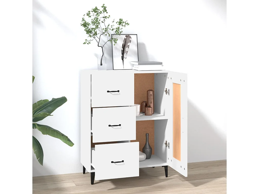 Credenza bianca 69,5x34x90 cm in legno ingegnerizzato