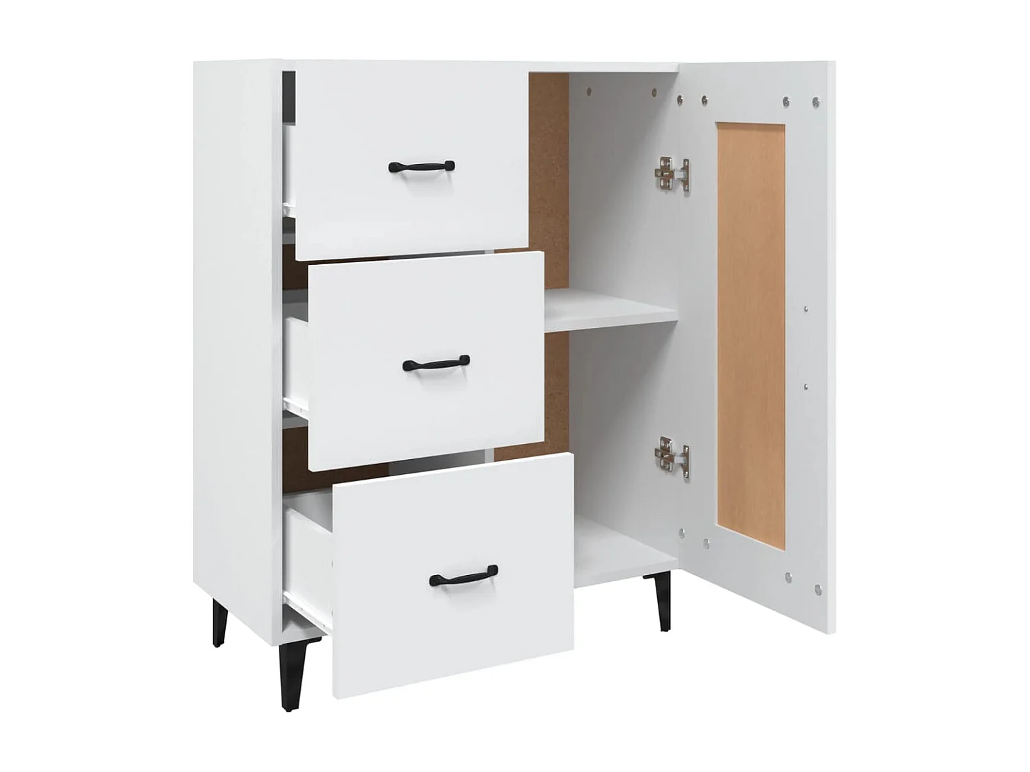 Credenza bianca 69,5x34x90 cm in legno ingegnerizzato