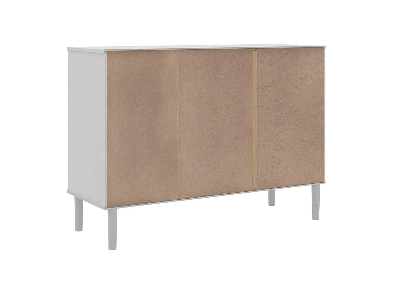 Buffet SENJA aspect rotin blanc 112x40x80cm bois massif de pin