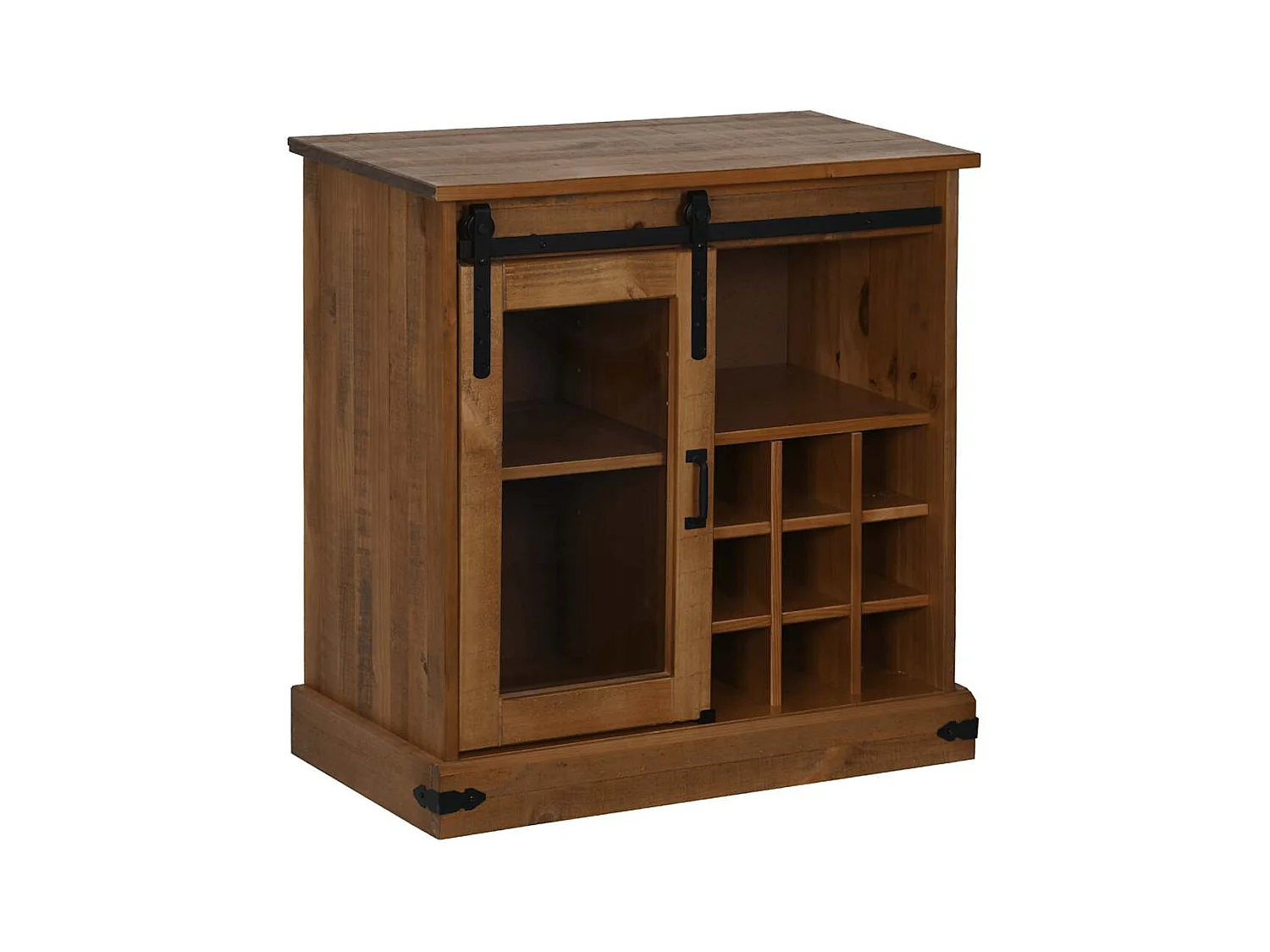 Buffet HALDEN avec porte coulissante 80x40x80 cm bois massif