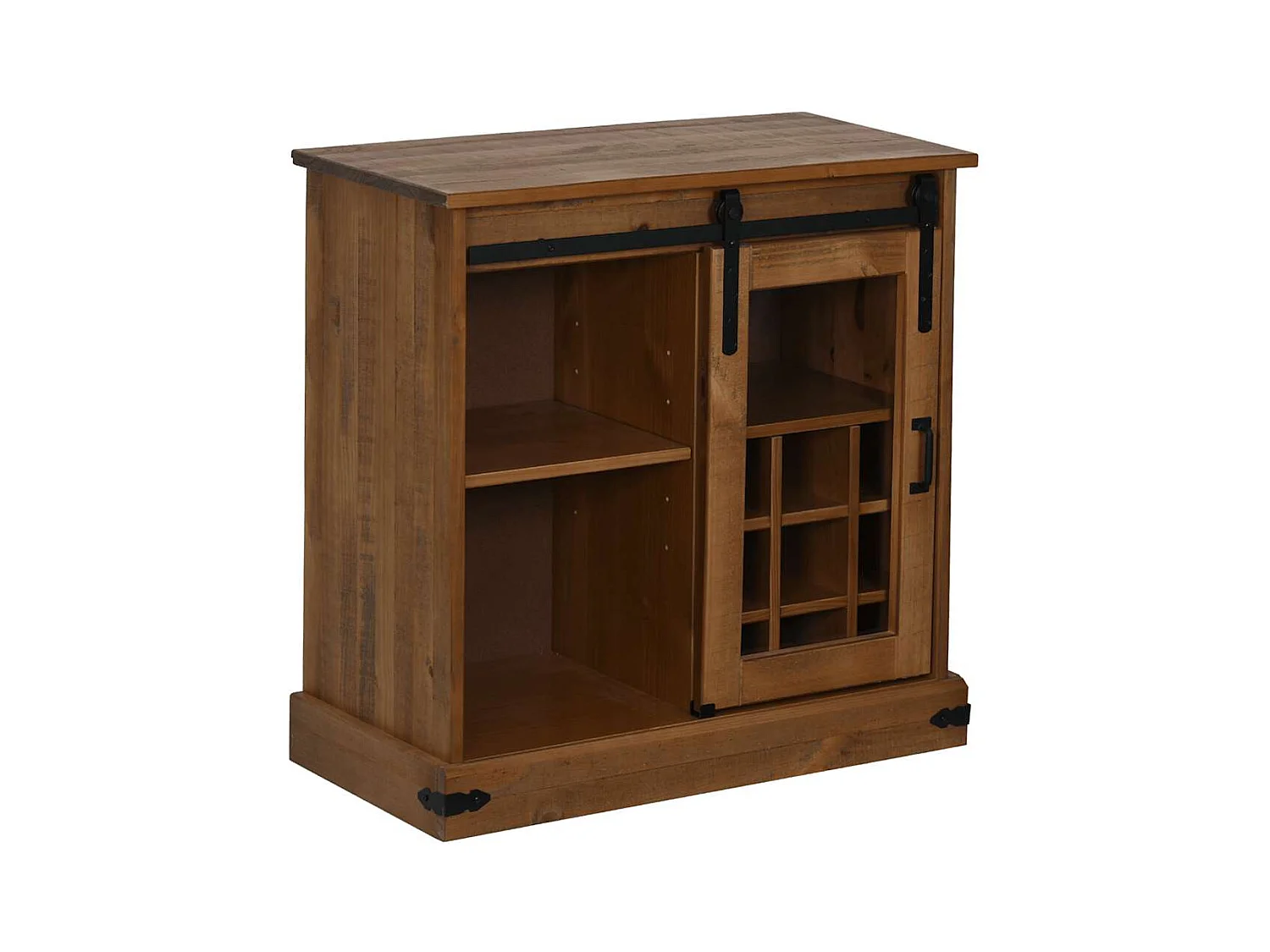 Buffet HALDEN avec porte coulissante 80x40x80 cm bois massif