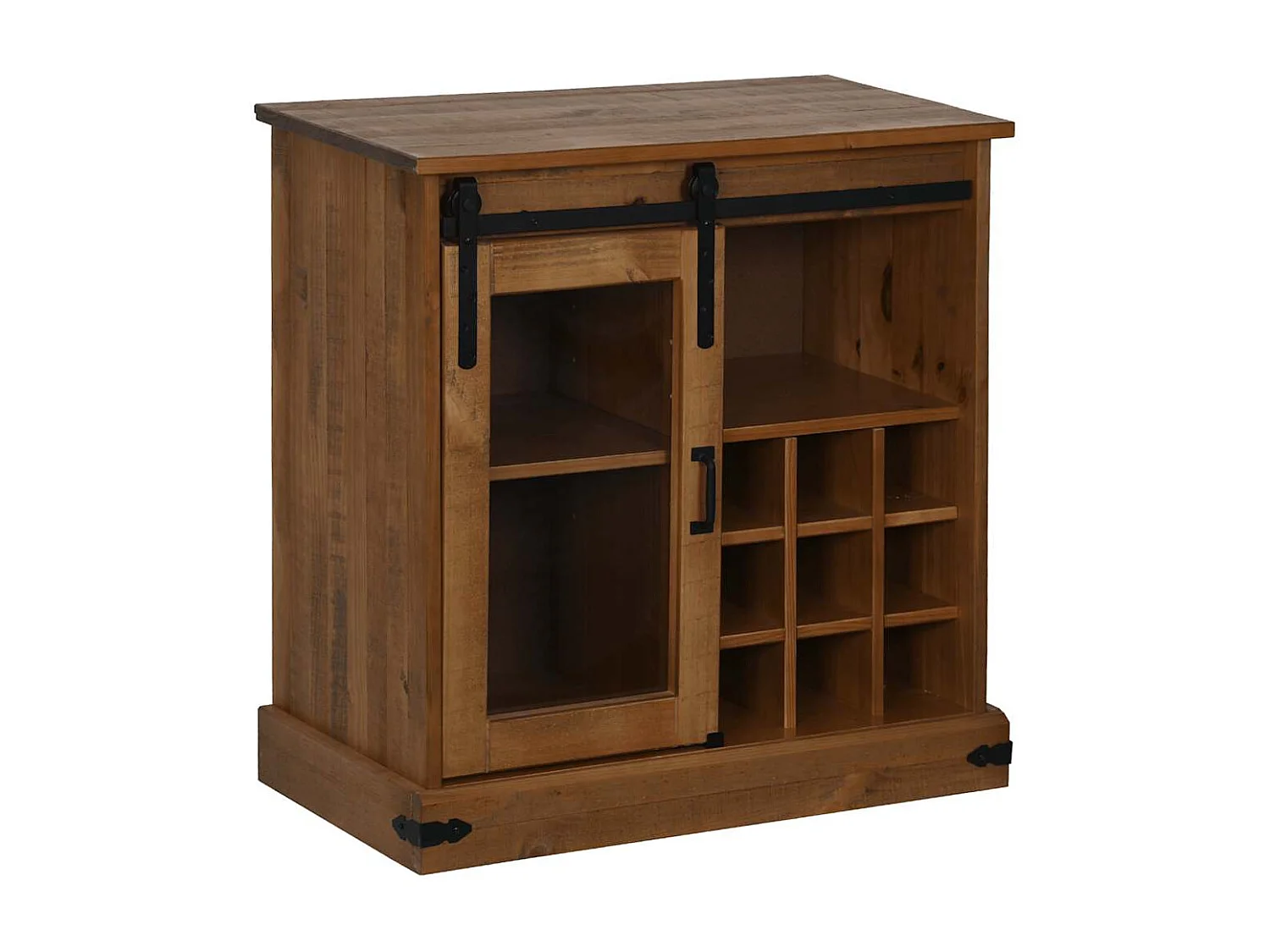 Buffet HALDEN avec porte coulissante 80x40x80 cm bois massif