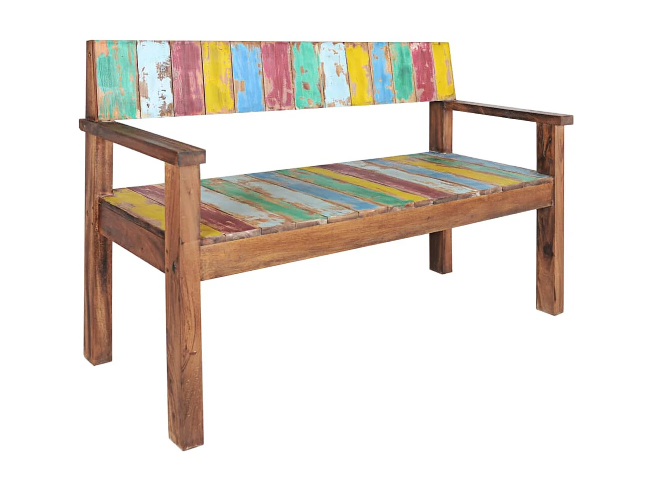 Banco 115 cm Madera maciza recuperada