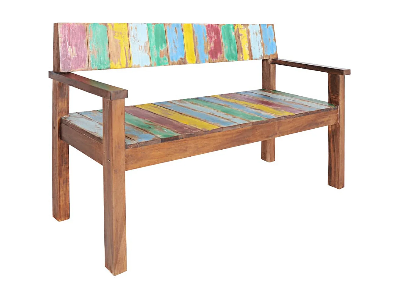 Banco 115 cm Madera maciza recuperada