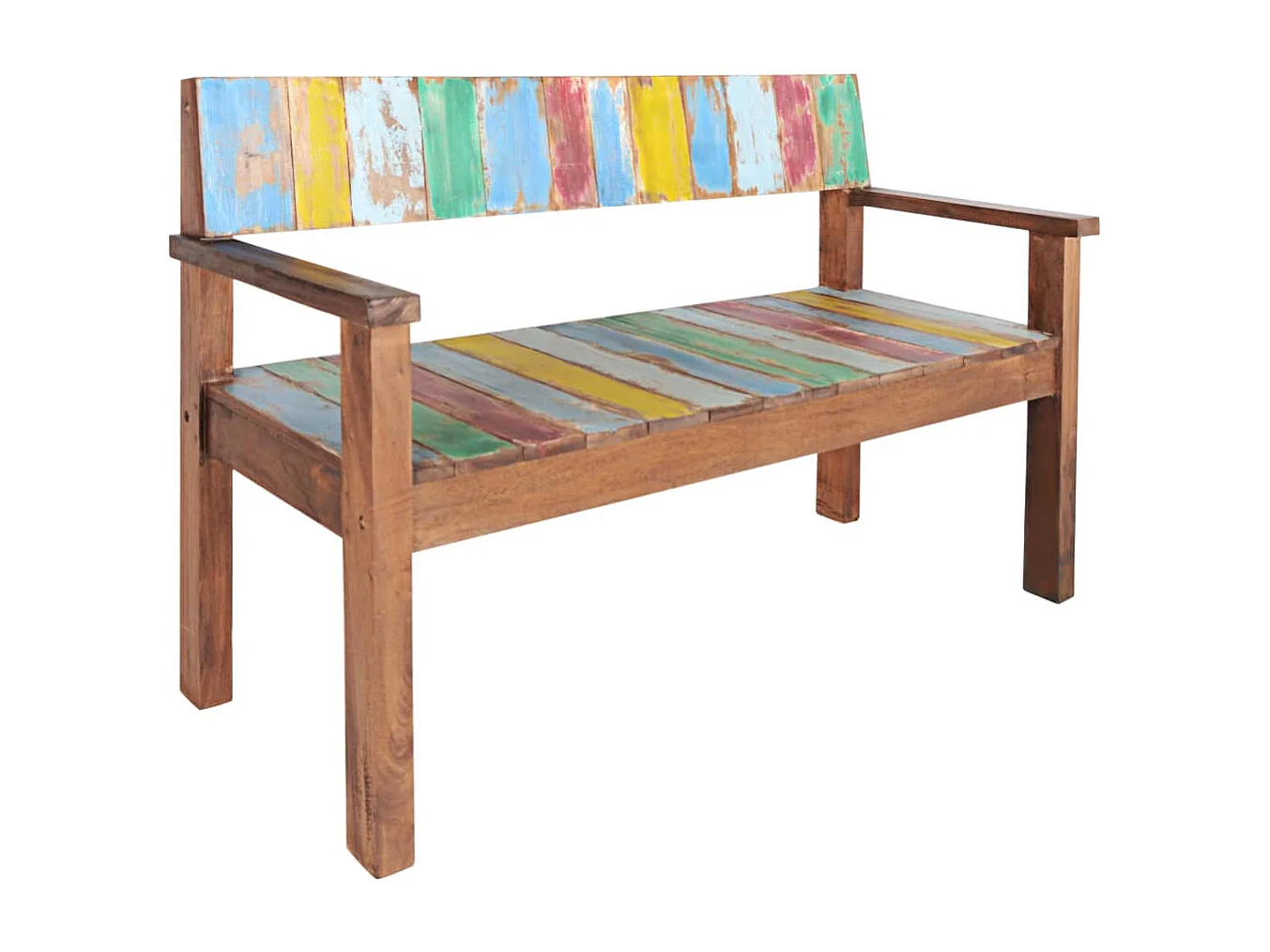 Banco 115 cm Madera maciza recuperada