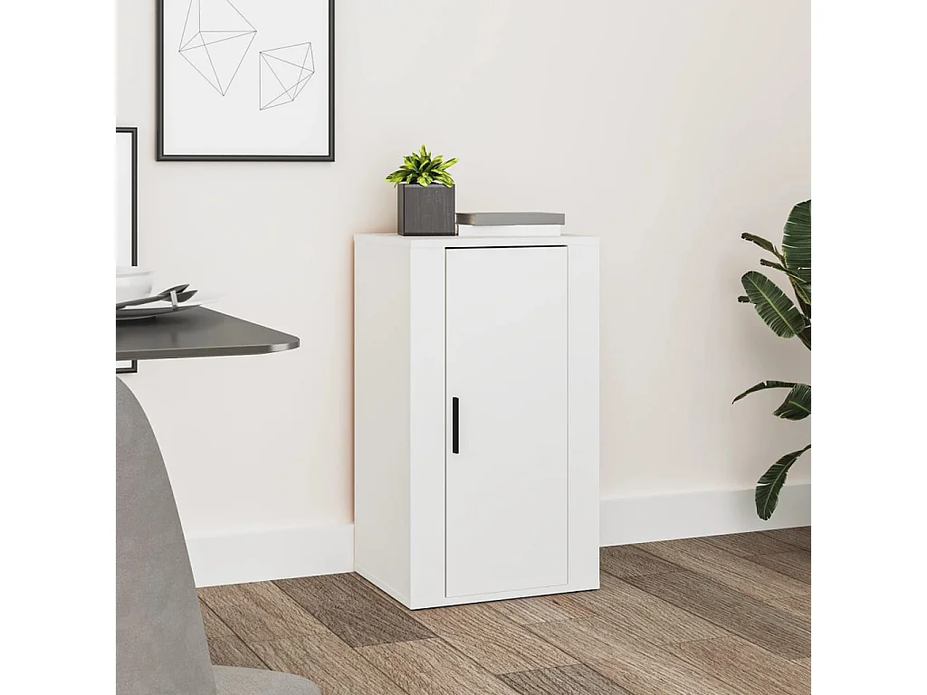 Credenza bianca 40x33x70 cm in legno ingegnerizzato