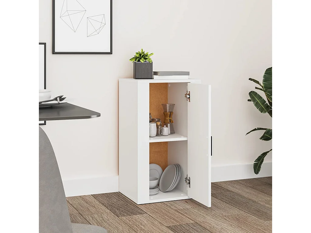 Credenza bianca 40x33x70 cm in legno ingegnerizzato