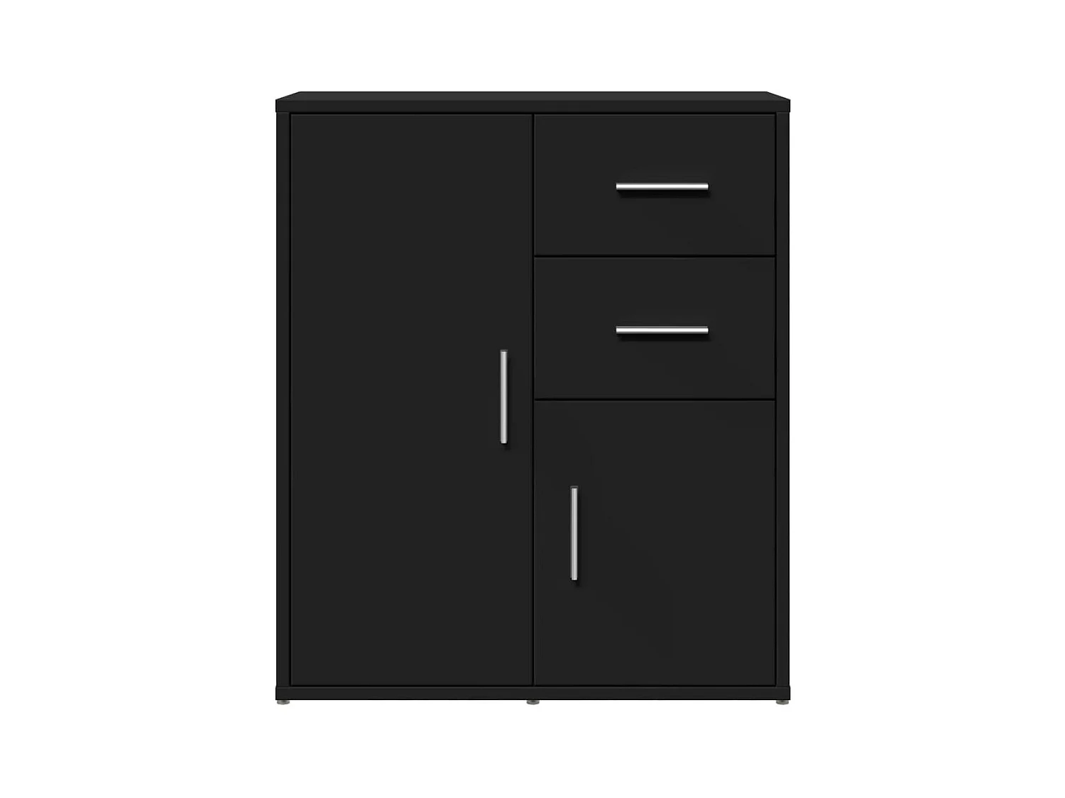 Buffet noir 60x31x70 cm bois d'ingénierie