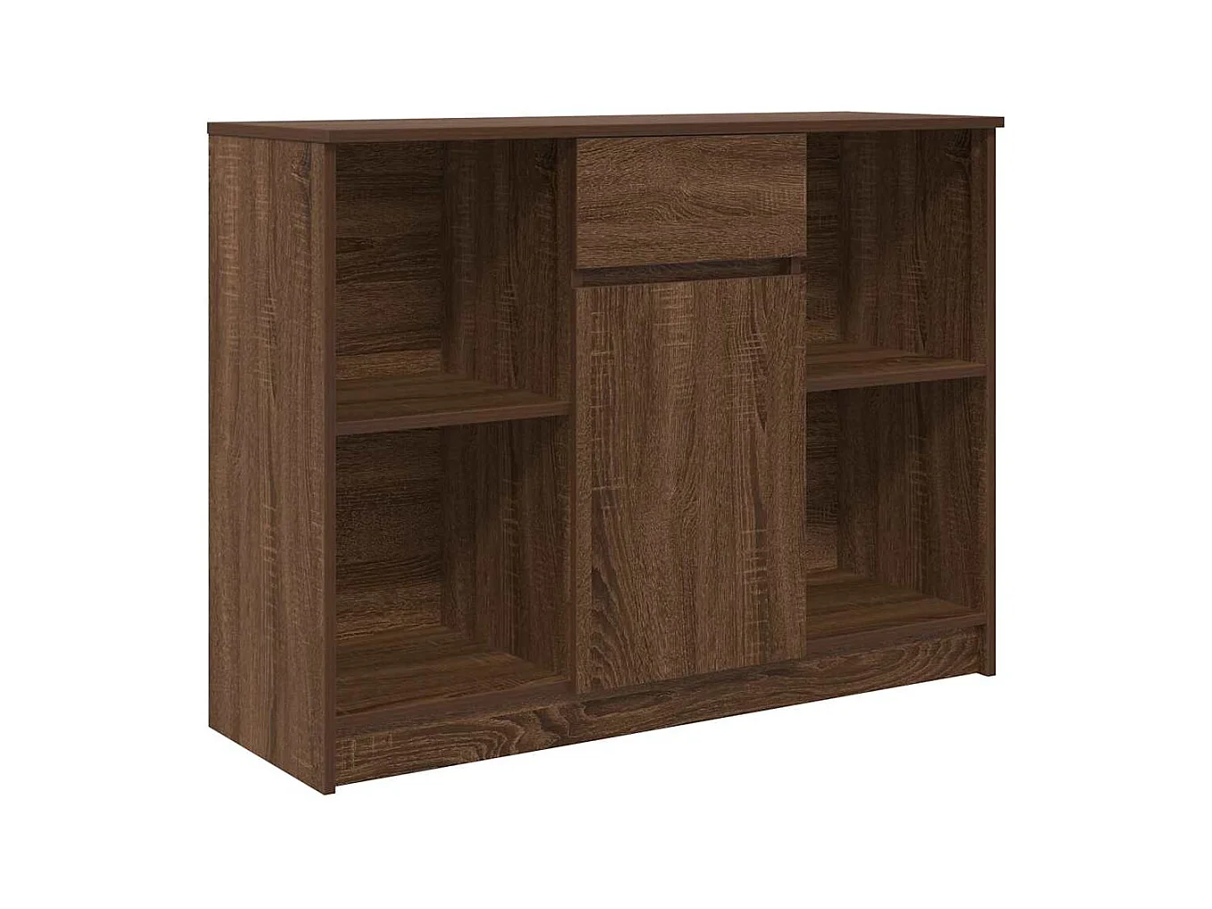 Buffet avec tiroir chêne brun 101x35x76 cm bois d'ingénierie