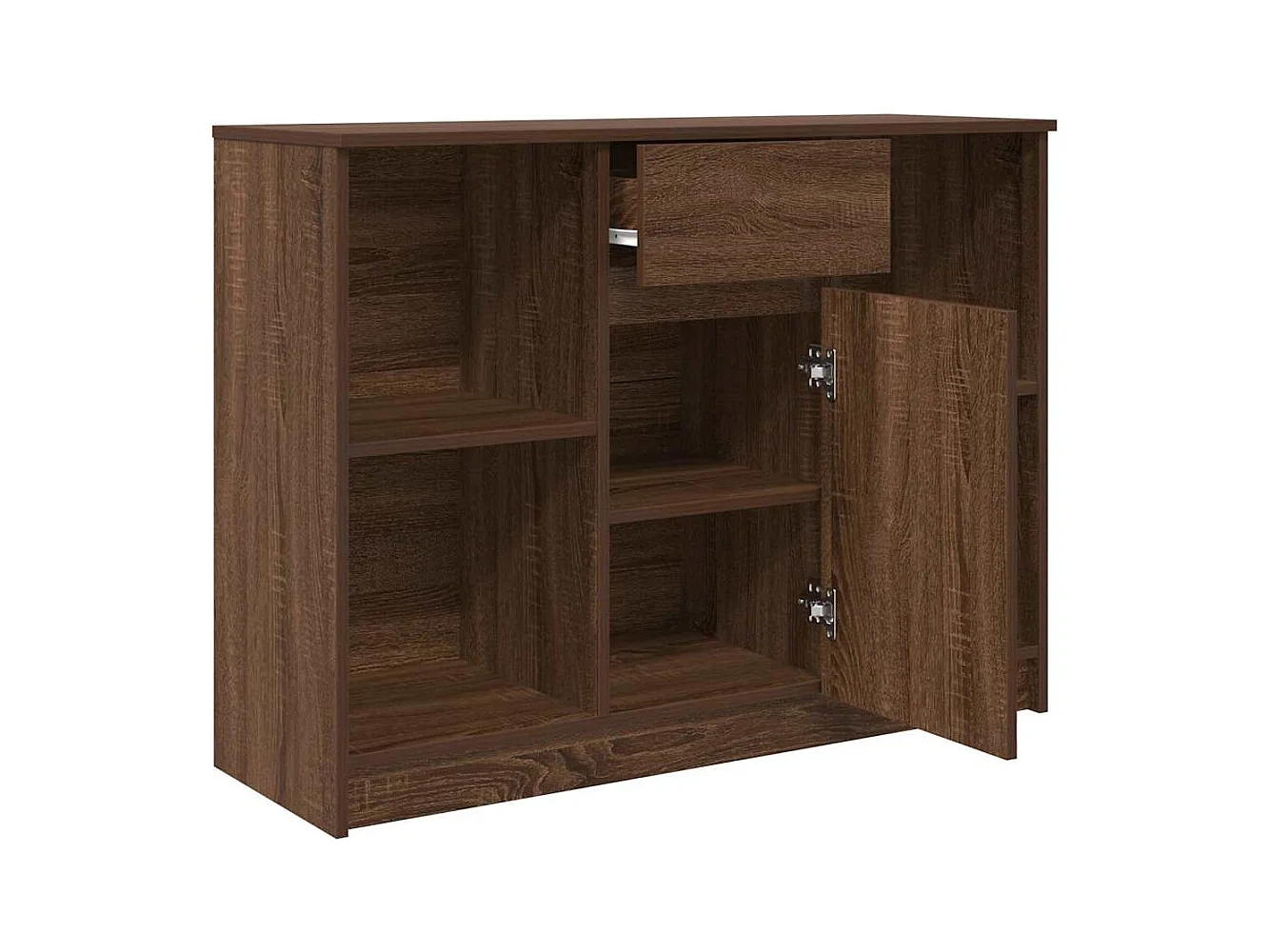 Buffet avec tiroir chêne brun 101x35x76 cm bois d'ingénierie