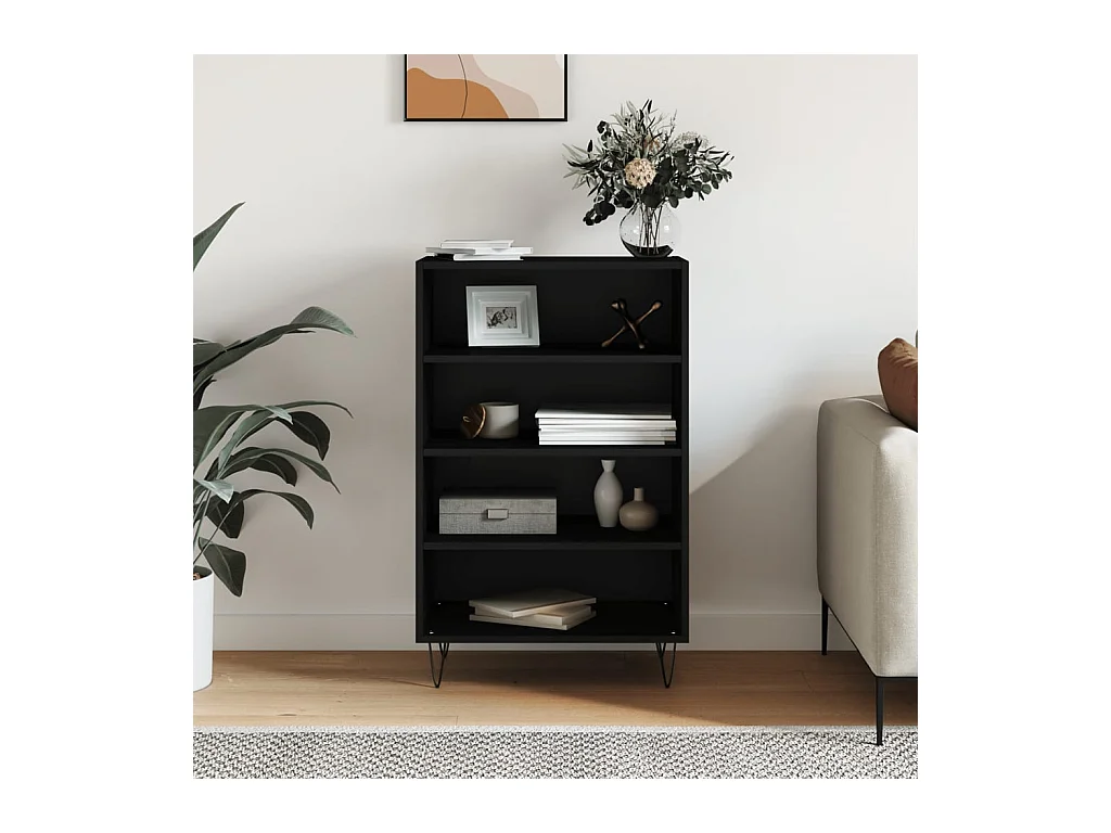Buffet haut noir 57x35x90 cm bois d'ingénierie