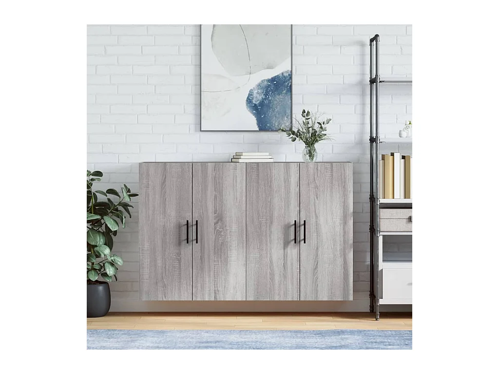 Armoires murales 2 pcs sonoma gris 69,5x34x90 cm