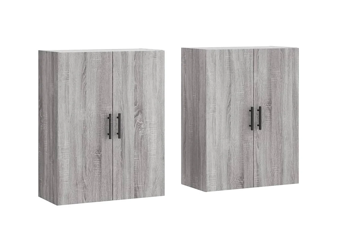Armoires murales 2 pcs sonoma gris 69,5x34x90 cm