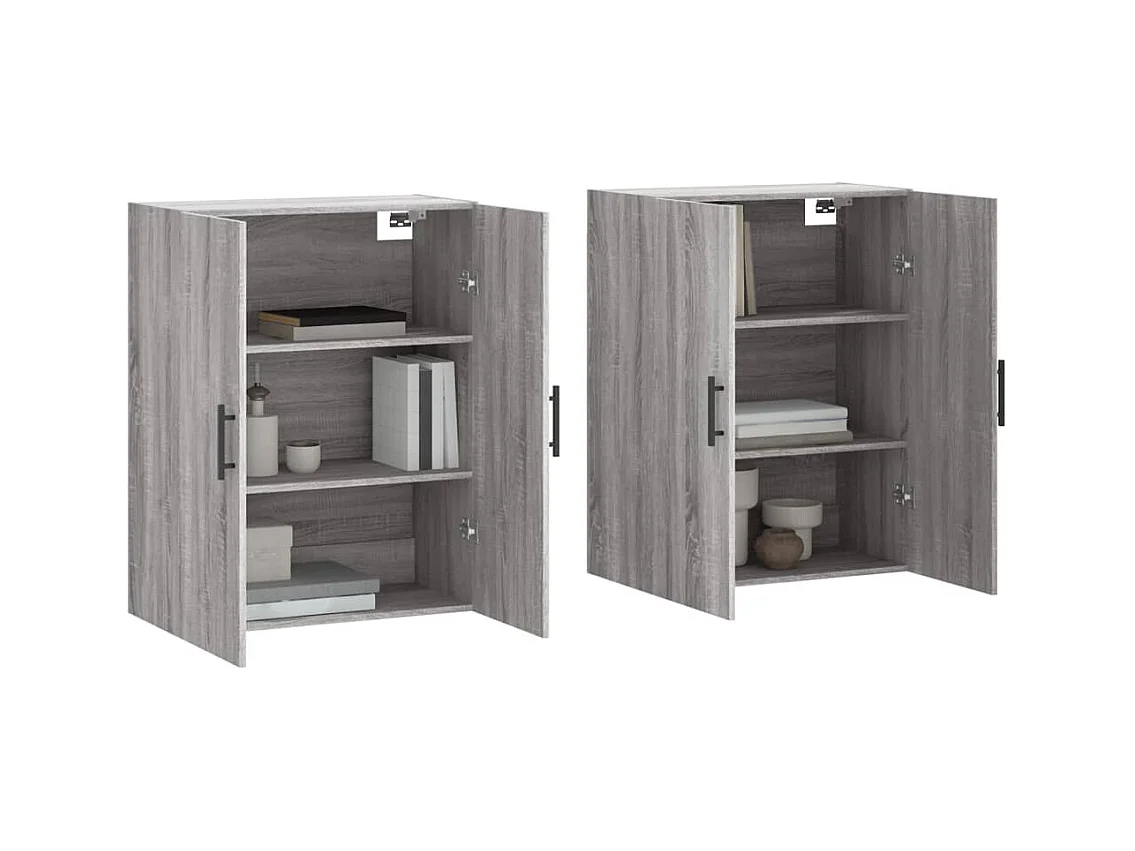 Armoires murales 2 pcs sonoma gris 69,5x34x90 cm