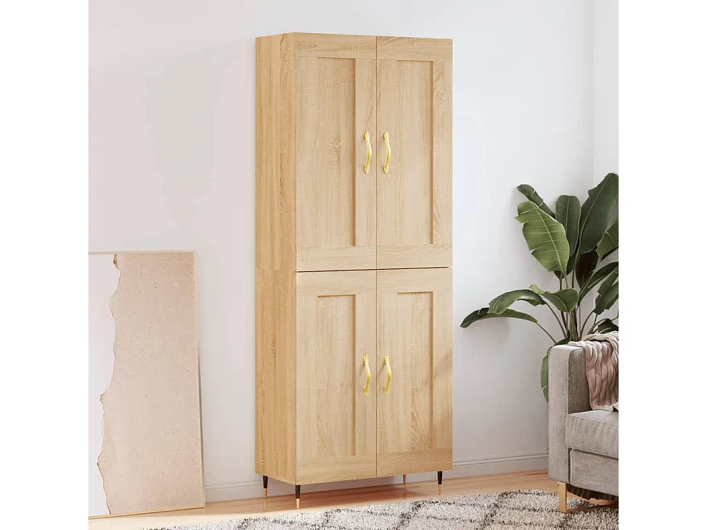 Hohes Sideboard Sonoma Eiche 69,5x34x180 cm Holzwerkstoff